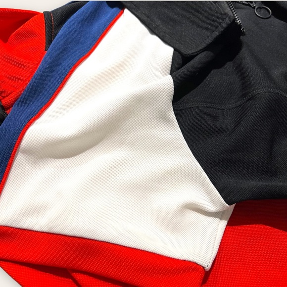 ADDITION ELLE - Nola Ladies Zippered Collar Golf Workout Shirts - Black & Red - Picture 8 of 16